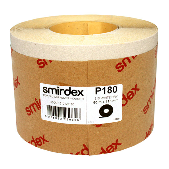 Наждачний папір Smirdex 510 White Line рулон білий 116ммх25м (50 м), Р=180 Наждачний папір Smirdex 510 White Line рулон білий 116ммх25м (50 м), Р=180